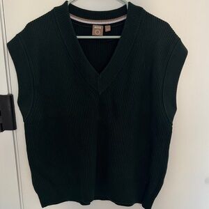 Boss Dark Green Ribbed V-Neck Sweater Vest